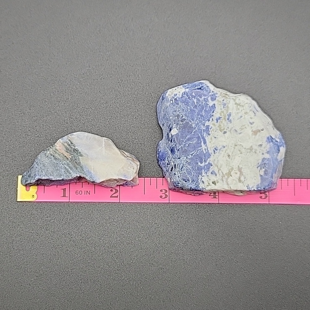 Lot of 2 pieces Raw Slab Blue White Sodalite Gemstone Polished Gemstone - Picture 4 of 9